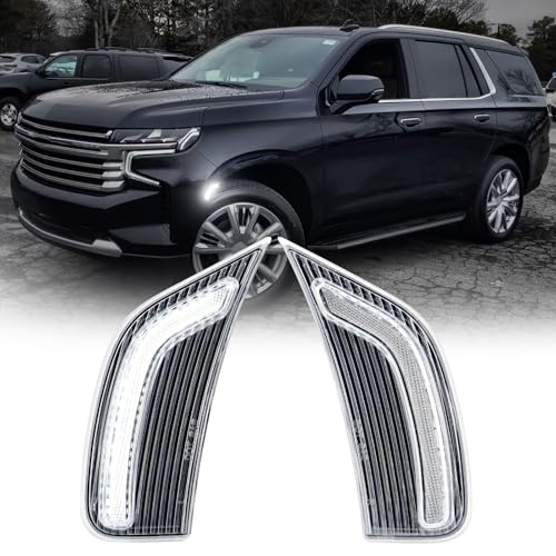 Mynoway LED Side Marker Light Compatible with 20212024 YukonYukon DenaliYukon XLTahoeEscaladeSuburbanEscalade ESV Clear Lens White Light - Image 1