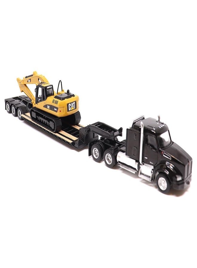 Diecast Masters | 1:87 Scale Kenworth T880s SBFS 40in-Sleeper Tandem Tractor with Lowboy Trailer and Cat 320D L Hydraulic Excavator | Model 84420 - Image 5
