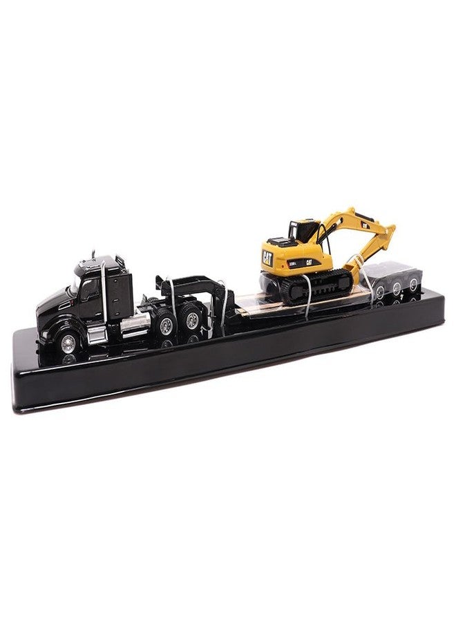 Diecast Masters | 1:87 Scale Kenworth T880s SBFS 40in-Sleeper Tandem Tractor with Lowboy Trailer and Cat 320D L Hydraulic Excavator | Model 84420 - Image 4