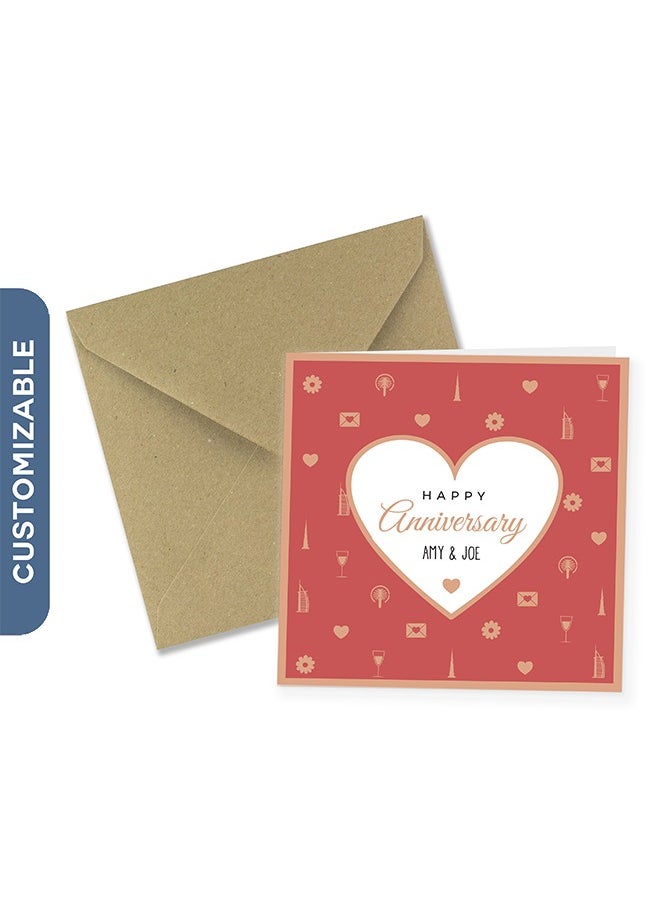 Share the Love Happy Anniversary Personalised Greeting Card  - Image 1