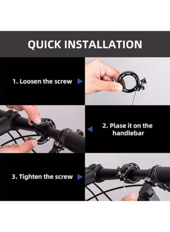 روكبروز جرس دراجة ROCKBROS، جرس دراجة مخفي بصوت واضح وطويل، جرس متين للدراجات الجبلية لمقاس مقود قياسي 22.2/25.4/31.8 مم، أكثر من 100 ديسيبل، بوق دراجة للبالغين أو دراجة الأطفال - Image 5