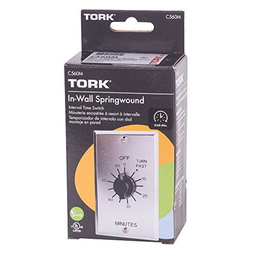 NSI TORK C560M Spring-Wound In-Wall Twist Timer with Commercial Style Metal Plate and 60-Minute Length for Automatic Shutoff of Motors or Lights - Image 4