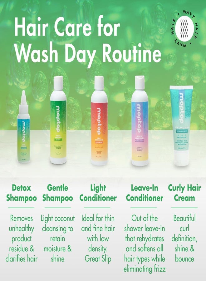 MopTop Wavy Hair Bundle - Curly Hair Shampoo and Conditioner Set w/Curl Cream, & Leave in Conditioner, Reduces Frizz & Restores Damaged Hair, Sulfate & Paraben Free - (Set of 5) - Image 2