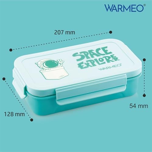WARMEO Apollo Insulated Stainless Steel Airtight Leak-Proof Lunch Box with Clip Lock Lid,Light Weight, Easy to Clean, Perfect for Office, School, Picnic & Travelling, Combo(600 ml + 200 ml), Blue - Image 2