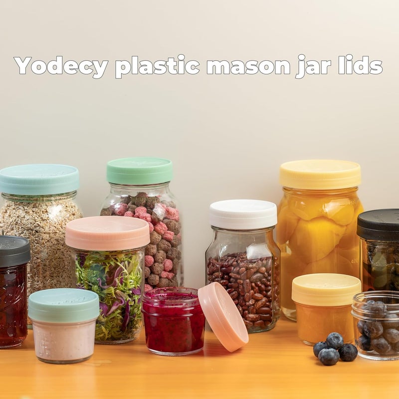 Yodecy 9 Pack Green Wide Mouth Mason Jar Lids, One-Piece Plastic Mason Jar Lids Fit Ball, Kerr and More Canning Lids(Green) - Image 4