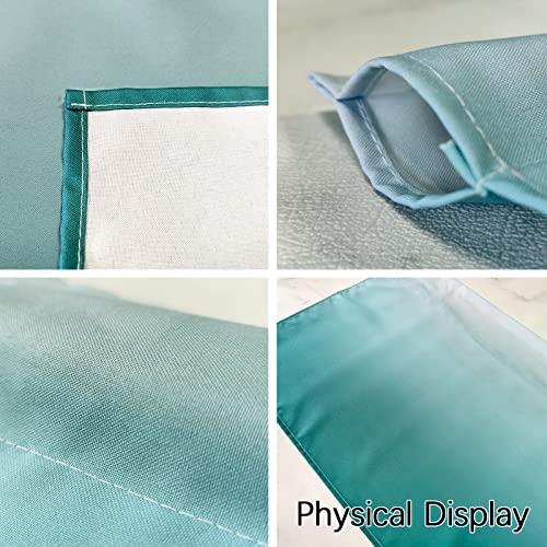 Dapangj Valance Curtains for Kitchen 54x18Inch, Ombre Teal Short Curtain Rod Pocket for Bedroom Living Room,Single Panel Decor Valances for Windows, Turquoise Green Texture - Image 5