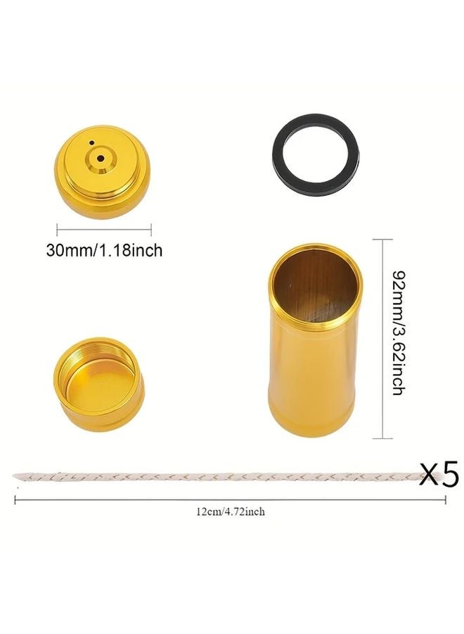 Golden Portable Mini Alcohol Burner with 5 Replacement Wicks for Laboratory Heating Camping Outdoor Travel - Image 4