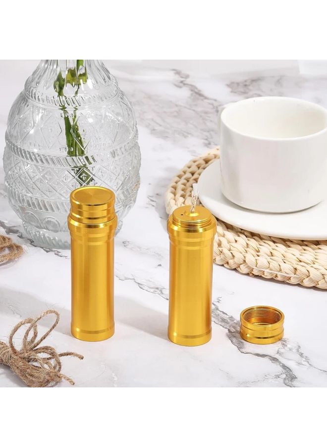 Golden Portable Mini Alcohol Burner with 5 Replacement Wicks for Laboratory Heating Camping Outdoor Travel - Image 5