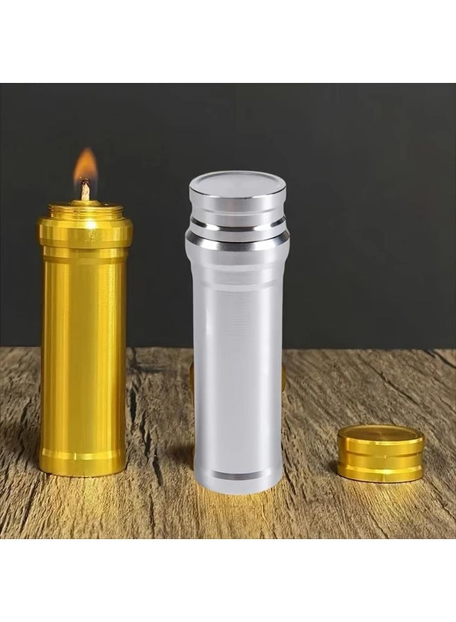 Golden Portable Mini Alcohol Burner with 5 Replacement Wicks for Laboratory Heating Camping Outdoor Travel - Image 2