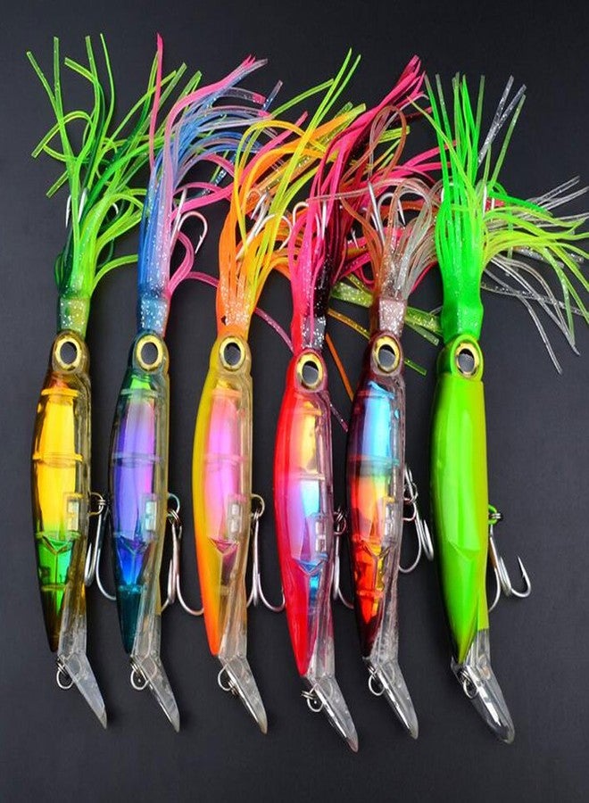 طعم صيد سمك الأخطبوط ذو التنورة على شكل حبار، مناسب للمياه المالحة، طوله 24 سم، لونه أصفر - Image 2