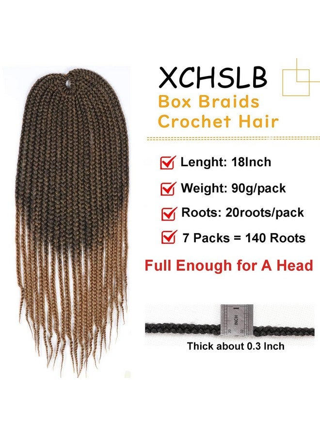 XCHSLB 7 Packs Goddess Box Braids Crochet Hair 18 Inch Prelooped Crochet Box Braids Crochet Hair for Black Women Braiding Hair (18 Inch 7 Packs, #1B/30) - Image 2