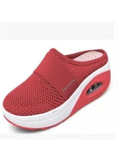 2022 Summer New Plus Size Lazy Person One Step Slippers Womens European Simple Slope Slippers Rubber Sole China Made Red