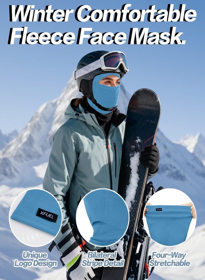 XFUEL Ski Mask Balaclava for Men Women Windproof Thermal Winter Full Face Mask Cold Weather Skiing Snowboarding Neck Gaiter (US, Alpha, One Size, Medium, Blue) - Image 2