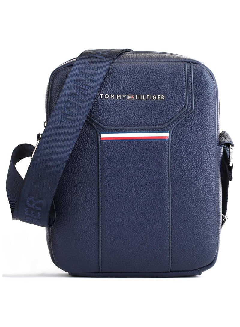 Tommy Hilfiger Plus Tommy Hilfiger Blue Crossbody Messenger Leather Bag For Men  - Image 1