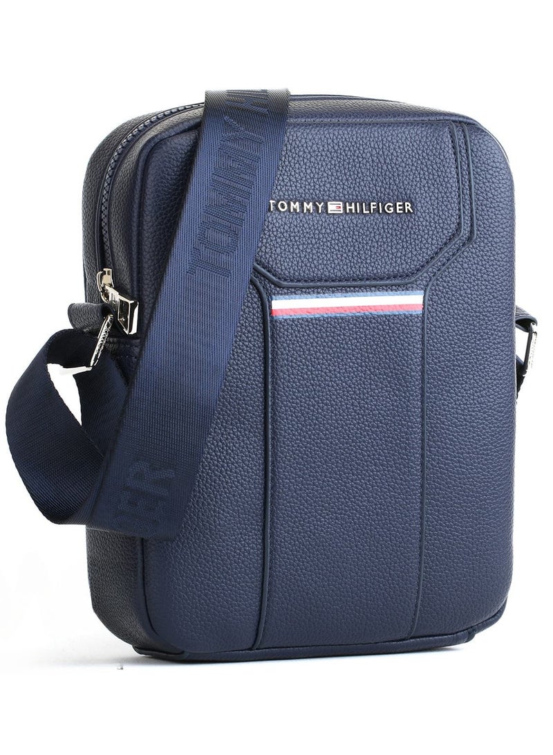 Tommy Hilfiger Plus Tommy Hilfiger Blue Crossbody Messenger Leather Bag For Men  - Image 3