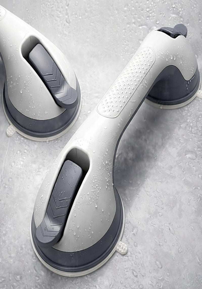 CIVJET Shower Handles for Elderly Suction 2 Pack Grab Bars for Bathtubs and Showers, bar Safety 500 lbs Walls Handicap Heavy Duty Holder Hooks to Lift Large Tile Glass Suction Cups Tool Chair - Image 1