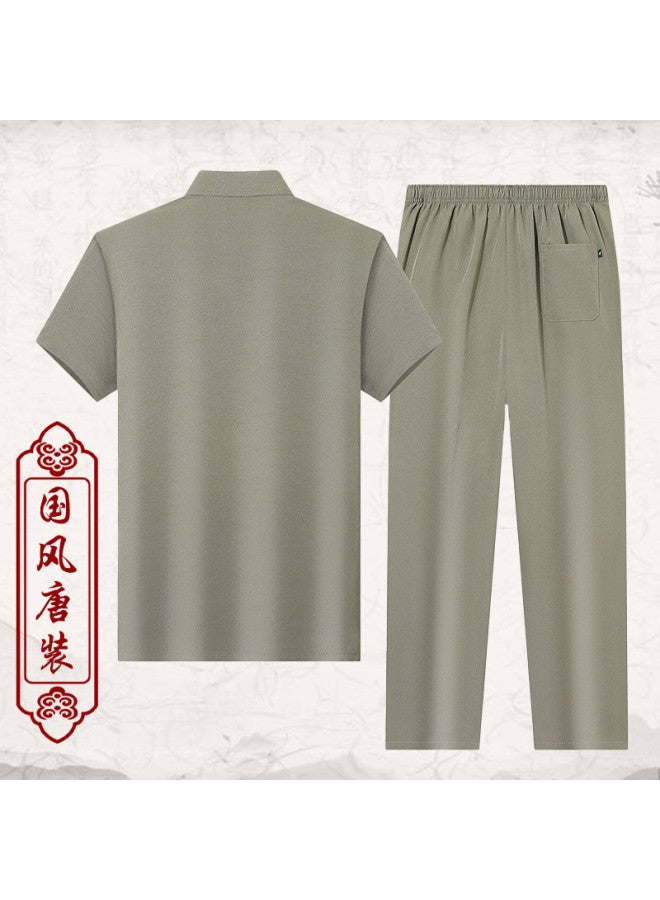 Tucano summer Men's Classic New Chinese Solid Color Retro National Trend Suit - Image 3