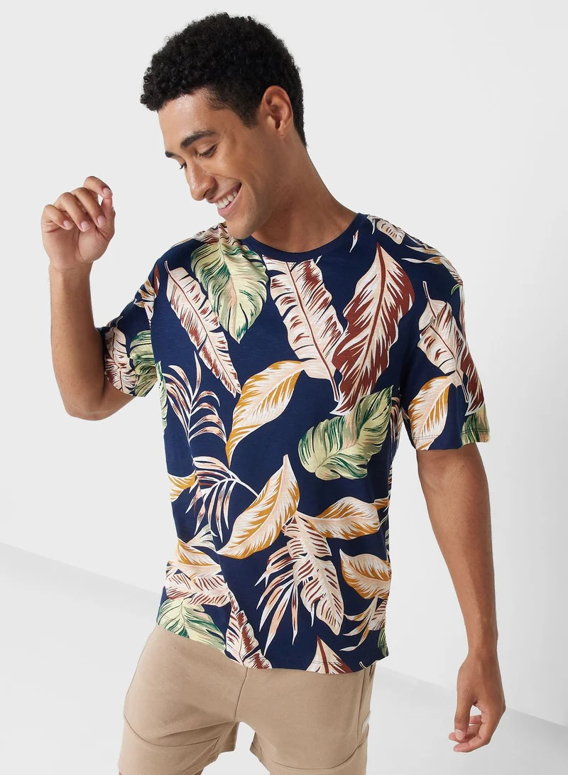 JACK & JONES Aop Crew Neck T-Shirt