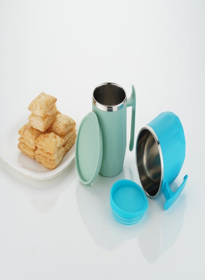 هابي كوب قهوة هابي مع غطاء، مصنوع من الفولاذ المقاوم للصدأ المعزول، مناسب للشاي والحليب، بتصميم داخلي أنيق وجدار مزدوج، مثالي للاستخدام المنزلي والمكتبي والمطاعم، عبوة هدايا من قطعة واحدة (لون الفستق). - Image 4