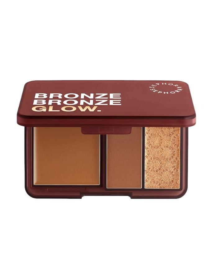 SEPHORA COLLECTION Bronze Glow Palette 04 Catch Me Bronzin’ – Deep Warm Red-Brown Bronze Bronzing & Highlight Face Palette 9.9 g - Image 1