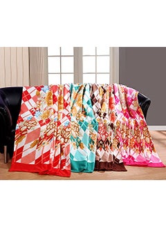 VAS COLLECTIONS VAS COLLECTIONS All Season Miltipurpose Polar Fleece Blanket Combo Assorted Multicolour Lightweight Blanket Set of 2 60x90 inches Coffee  - Image 4