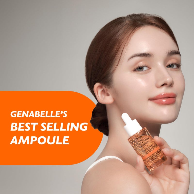 Genabelle PDRN Vita Toning Ampoule - Lightweight Glass Skin & Toning Ampoule with Vitamin B, C, E, PDRN, Serum for Blemishes, Fine Lines and Rough Skin Texture, 1.01 fl oz - Image 2