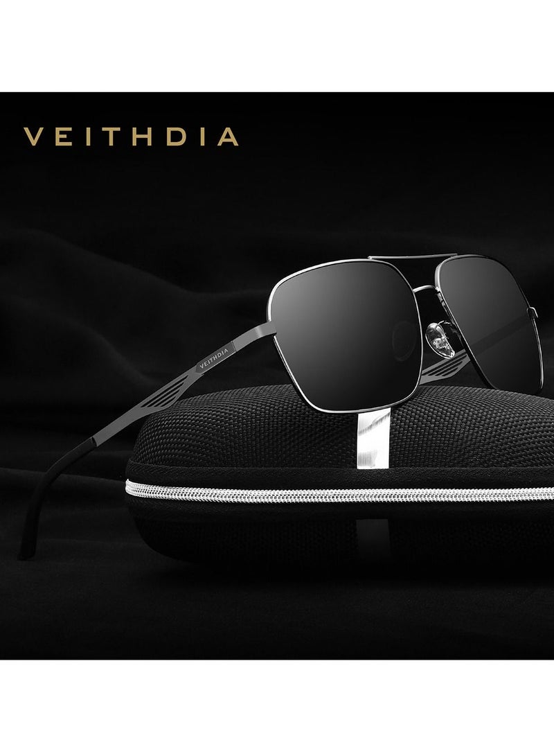 Veithdia Men's Polarized UV400 Square Frame Sunglasses - Image 2