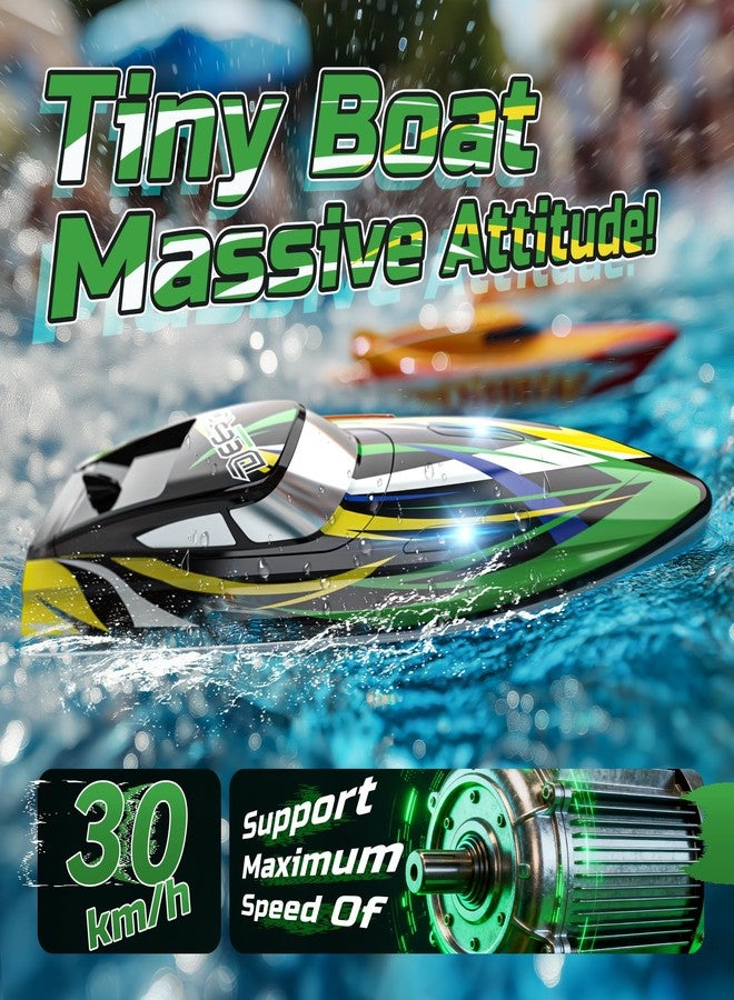 ديرك قارب DEERC سريع يعمل بالتحكم عن بعد مزود بإضاءة LED، سرعته تتجاوز 30 كم/ساعة، قارب سباق عالي السرعة، خاصية تعديل الوضع تلقائيًا، بطاريتان، مدة تشغيل تزيد عن 24 دقيقة، بتردد 2.4 جيجاهرتز، مناسب لألعاب المسابح والبحيرات للأطفال والكبار - Image 2
