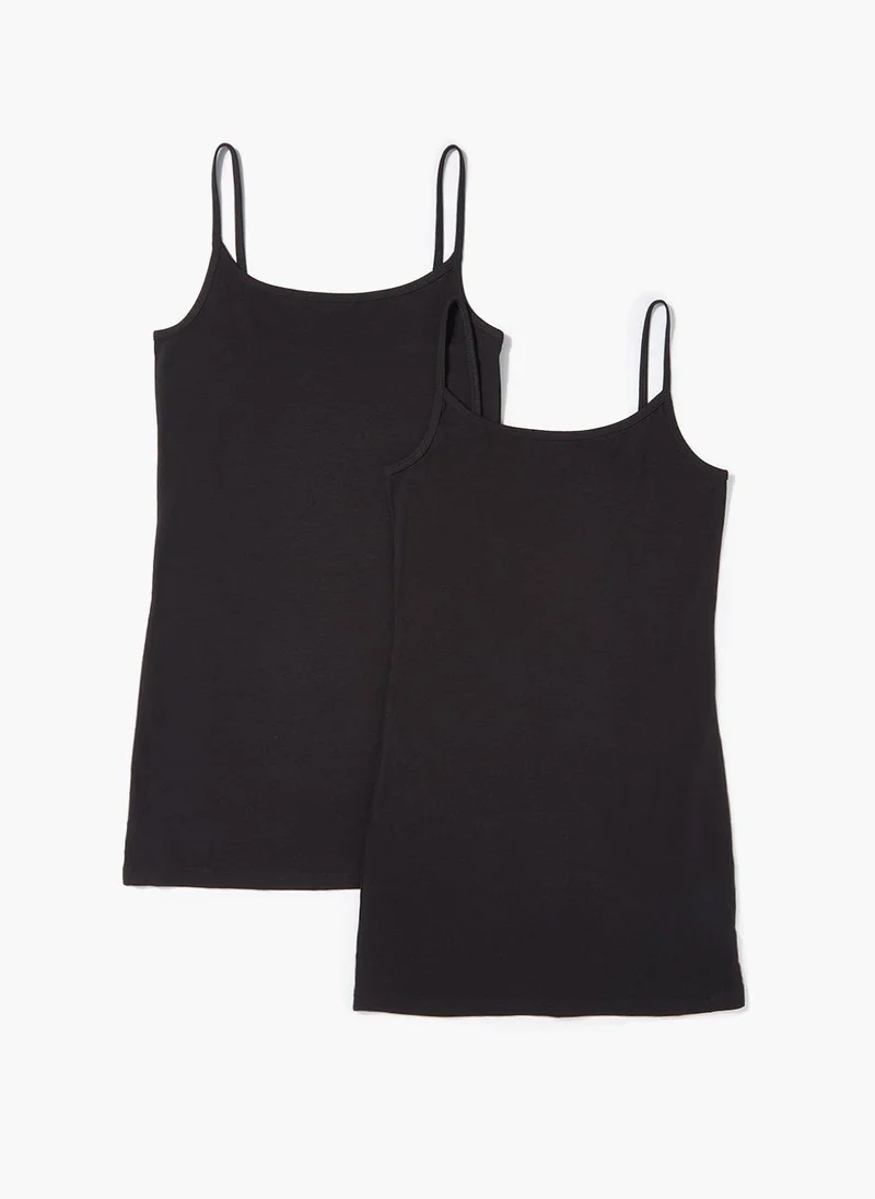 Matalan 2 Pack Longline Cami Tops