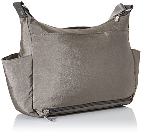 Baggallini Womens New Classic Heritage With Rfid Phone Wristlet Anywhere Large Hobo, Sterling Shimmer, One Size US - Image 4