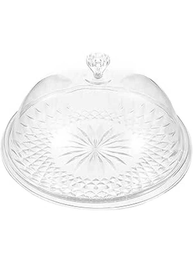 Acrylic Cake Serving Tray With Dome Cover 20cm Food Display Plate For Desserts - Image 1
