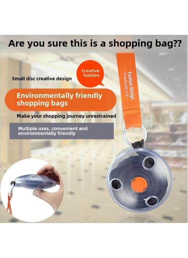 German Nautiloop Small Disc Shopping Bag Disc Storage Bag Ultra Small Portable Folding Stretchable Storage Bag-Specifications:Orange-Color:Other  - Image 4