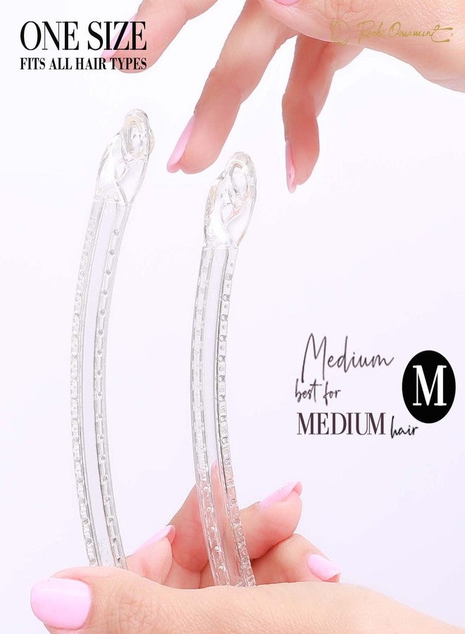 RC ROCHE ORNAMENT RC ROCHE 6 Pcs Banana Hair Clip Thin Hair Fine Ponytail Maker No Slip Small Hair Claw Clips Secure Grip Clamp, Medium Transparent - Image 4