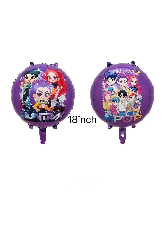 Kpop Demon Hunter Birthday Balloon Set – 5 Pcs Party Decoration for Girls kpop foil balloon decorations Rumi girls party supplies - Image 3