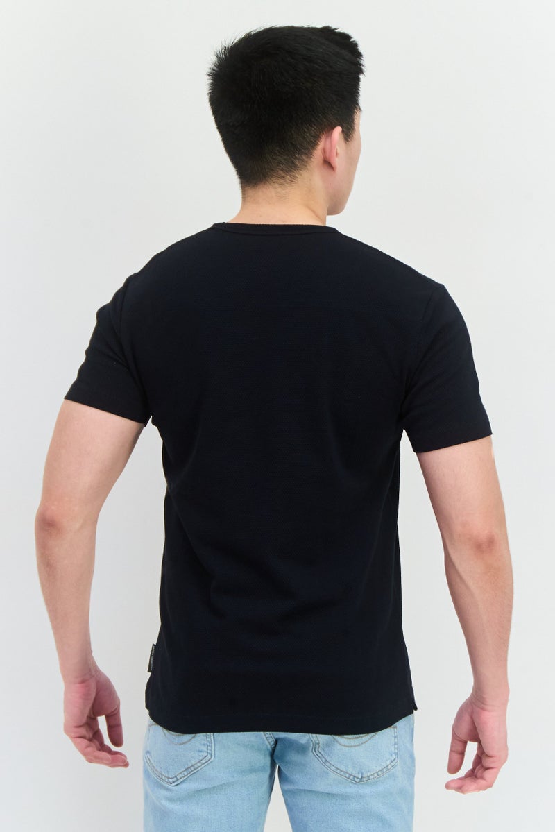 French Connection Men Crew Neck Short Sleeves Brand Logo T-Shirt, Dark Navy Blue - Image 3