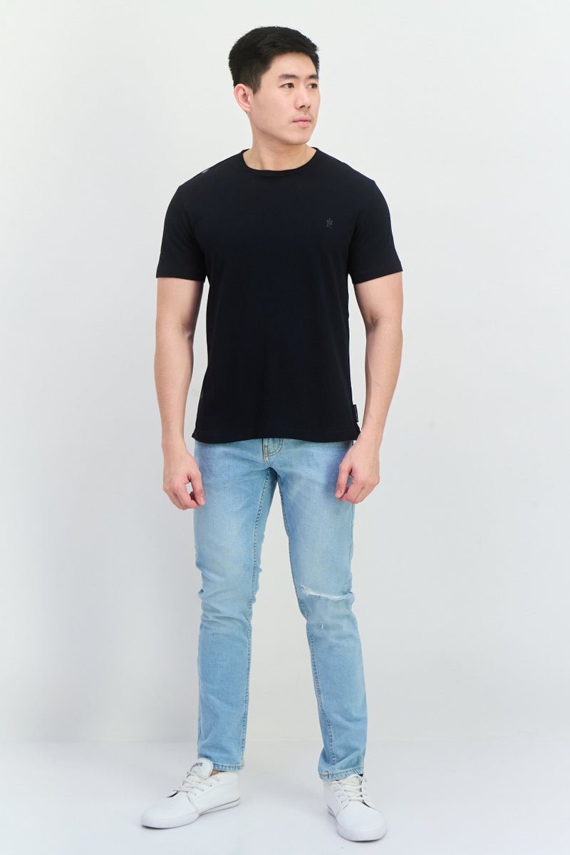 French Connection Men Crew Neck Short Sleeves Brand Logo T-Shirt, Dark Navy Blue - Image 4