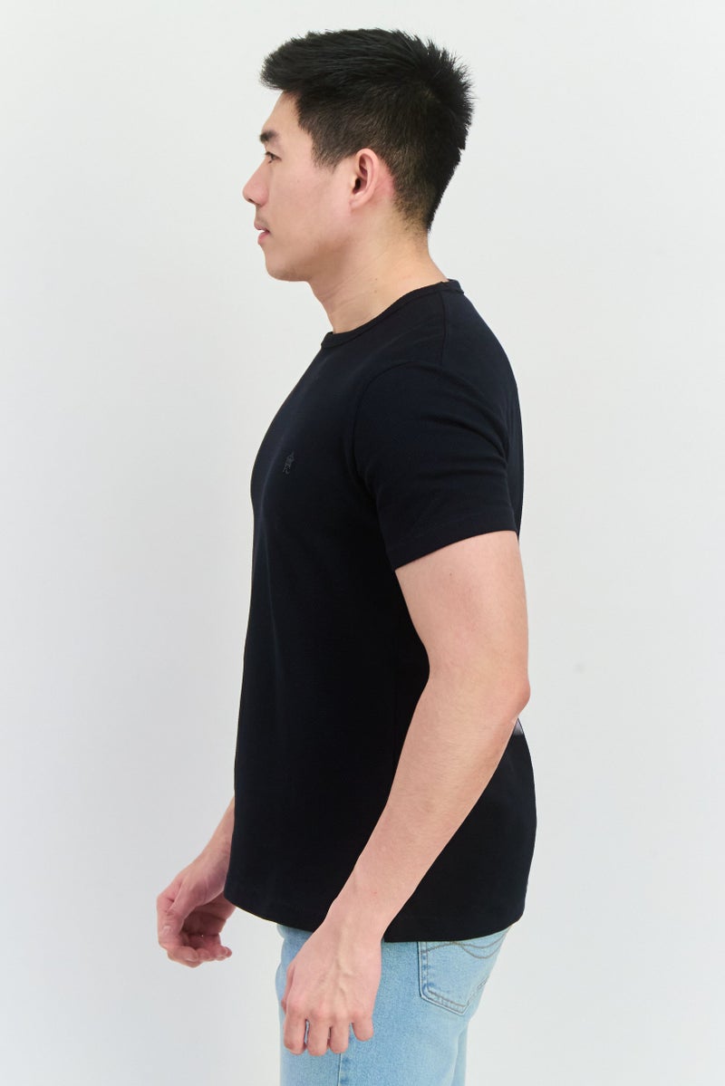 French Connection Men Crew Neck Short Sleeves Brand Logo T-Shirt, Dark Navy Blue - Image 2