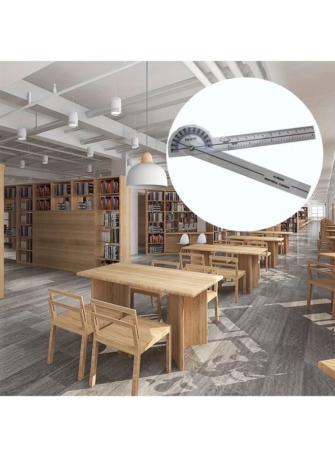 1pc 180 Degree Angle Ruler Fan Shaped Two Piece PVC Measuring Tool - Image 2