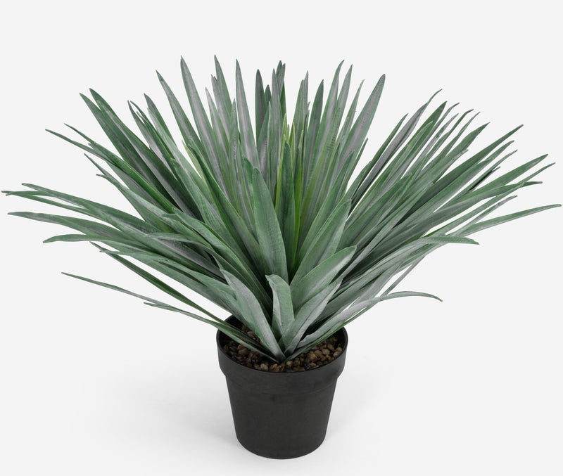 SUNPRAIRIE 27 inches Tall Artificial Agave Plant in Black Pot with Real Stone Pebbles, 126 Realistic Leaves. Large Faux Plants Indoor and Outdoor. - Image 1