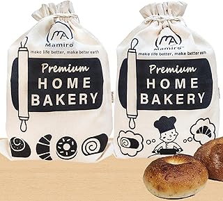 Mamiro Mamiro Bread Bags for Homemade Bread - 2 Pack Eco-Friendly Lining, XL Reusable Linen Bread Bag for Fresh & Soft  - Image 1