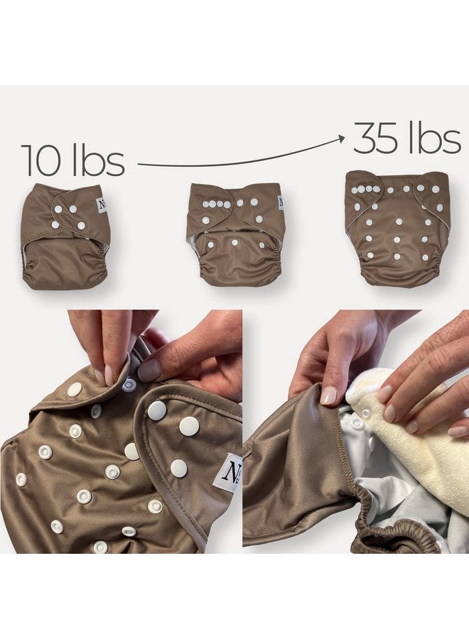 Nora's Nursery غطاء حفاضات قماشية قابلة للغسل وإعادة الاستخدام مع إغلاق بالضغط غلاف حفاضات قماشية لوسادات الحفاضات القابلة للطي أو المسطحة أو الملائمة حقيبة مبللة مشمولة شيء أزرق - Image 5