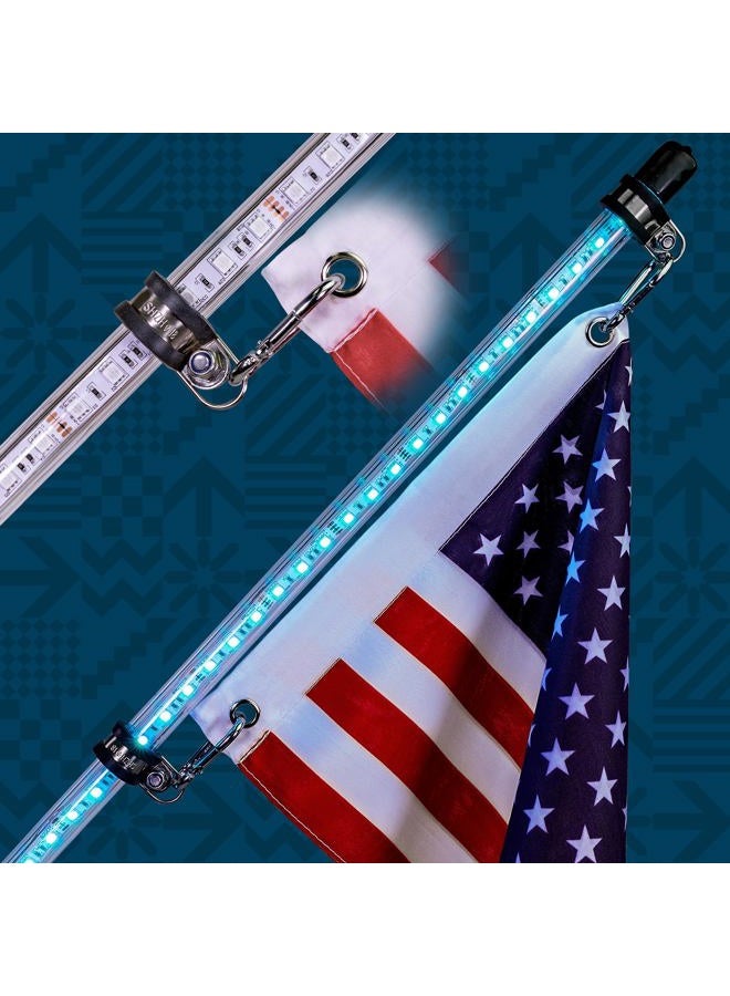 ONLINE LED STORE OLS 3ft Whip Lights w/Flag [21 Modes] [20 Colors] [Wireless Remote] [Weatherproof] Lighted Antenna Whips - Accessories for ATV Polaris RZR 4 Wheeler - Image 3
