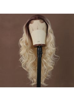 ANDRIA ANDRIA Ombre Blonde Wig lace front wigs Long Wigs Loose Wave Glueless Lace Wig Blonde Synthetic Heat Resistant Fiber Wig With Baby Hair Natural Wavy Dirty Blonde Body Wave Colorful wig for Women 24"  - Image 4