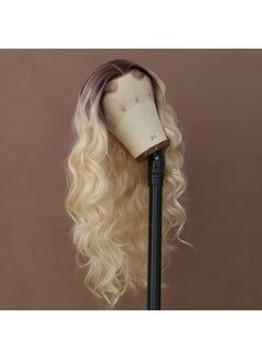 ANDRIA ANDRIA Ombre Blonde Wig lace front wigs Long Wigs Loose Wave Glueless Lace Wig Blonde Synthetic Heat Resistant Fiber Wig With Baby Hair Natural Wavy Dirty Blonde Body Wave Colorful wig for Women 24"  - Image 3