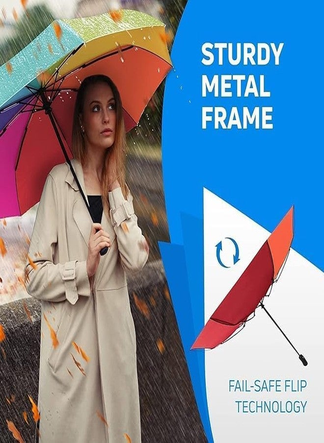 HOMENITY هومينيتي® - مظلة سفر محمولة - مظلات مقاومة للمطر والرياح، قوية وصغيرة الحجم وسهلة الفتح والإغلاق، مزودة بزر فتح/إغلاق تلقائي للاستخدام لمرة واحدة، مثالية للسيارة للرجال والنساء - Image 5