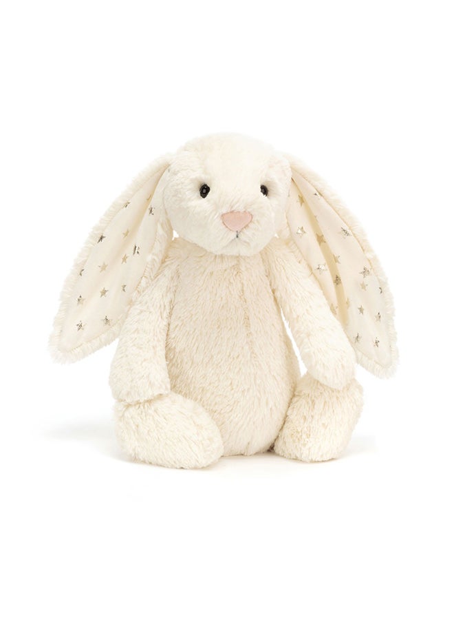 Jellycat Bashful Twinkle Bunny 23cm, Cream Plush Bunny with Star Print Ears, Soft Luxury Stuffed Toy - Image 4