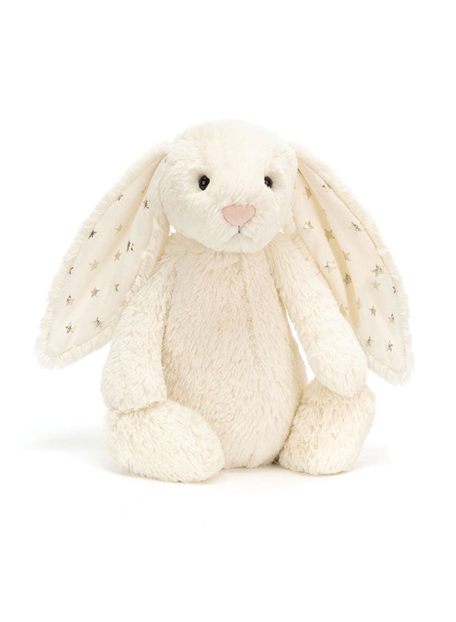 Jellycat Bashful Twinkle Bunny 23cm, Cream Plush Bunny with Star Print Ears, Soft Luxury Stuffed Toy - Image 1