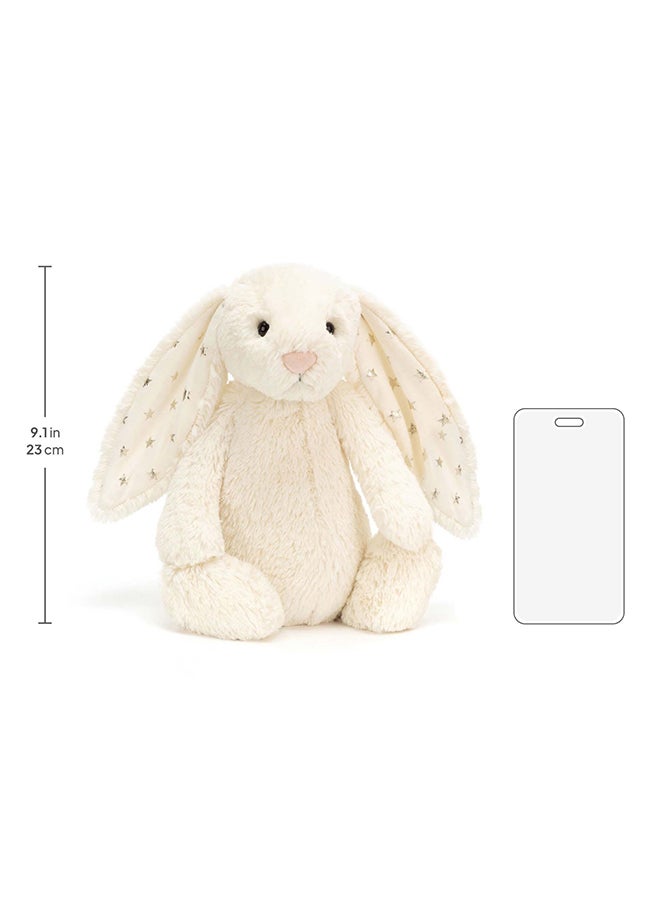 Jellycat Bashful Twinkle Bunny 23cm, Cream Plush Bunny with Star Print Ears, Soft Luxury Stuffed Toy - Image 2