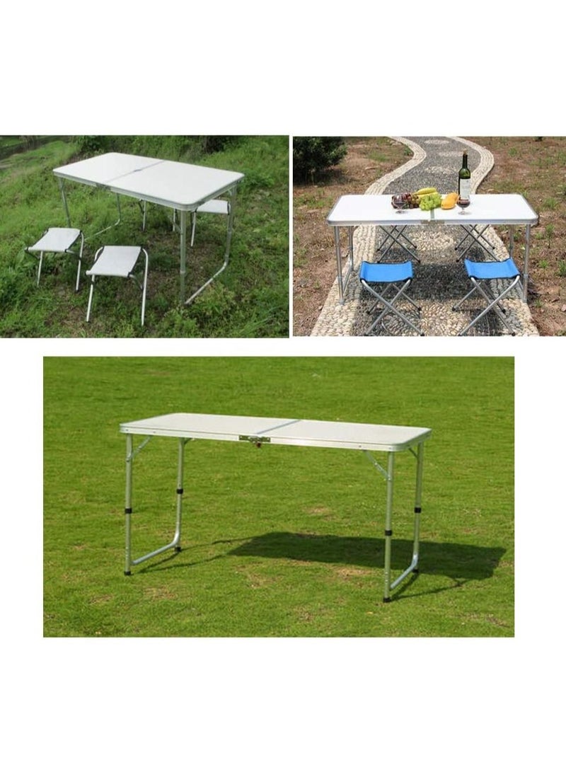 DubaiGallery Aluminum Folding Table, Adjustable Height Lightweight Portable Camping Picnic Table, Heavy Duty Folding Trestle Table for Catering Picnic Beach Outdoor Indoor - Image 4