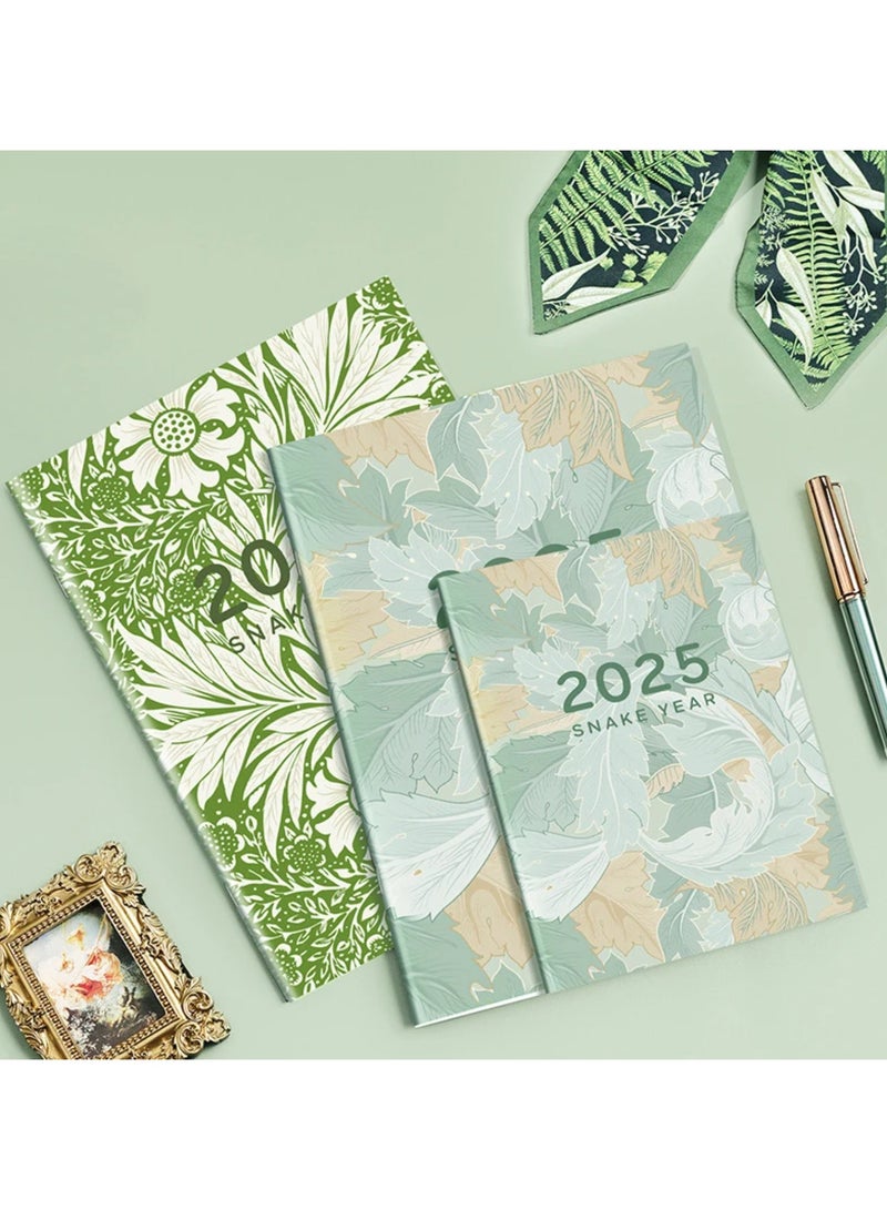 2025 Planner Notebook 365 Days Calendar Agenda Planner A5 Diary Notepad Weekly Goal Habit TrackerSchedules Organizer (Chiba Green) - Image 5